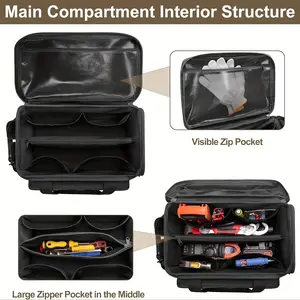 14 Inch Canvas Tool Bag, Lightweight Portable Organizer for Electricians, Durable Handheld Storage Case, Ideal for Tools and Equipment