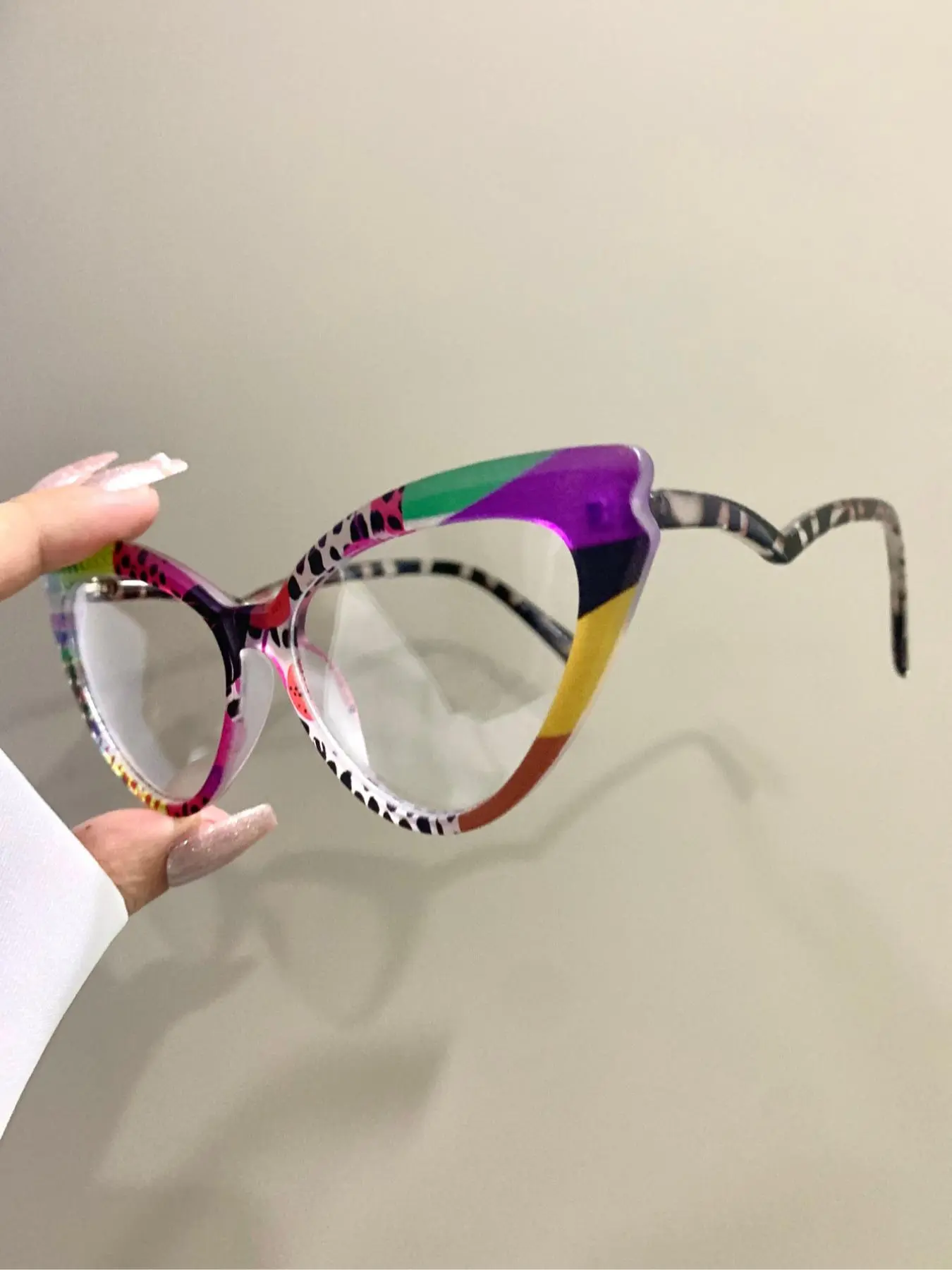 Unisex Colorblock Cat Eye Frame Eyeglasses, Trendy Casual Eyeglasses for Everyday Use, Fashion Accessories for Outdoor Activities, High Quality Eyeglasses, Trending Glasses, Fashionable Frames Glasses, Stylish Trendy Eyewear