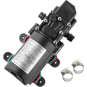 12V Diaphragm Water Pump - 1.2 GPM 80 PSI Self Priming Sprayer Pump with  , Hose Clamps - for RV, Camper, Marine, Boat, Garden,  Wash