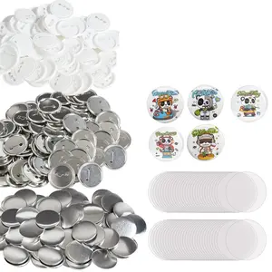VEVOR 500 Sets 1.25 inch 32mm Pin Back Button Parts, DIY Round Button Badge Parts, Set Includes Metal Top, Plastic/Metal Button, Clear Film, and Blank Paper For Gifts Presents, Machine NOT IncludedVEVOR Super Brand Day