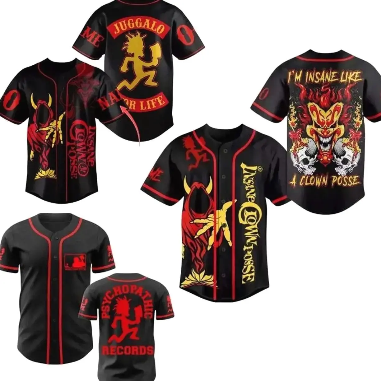 ICP Juggalo Baseball Jersey - Insane Clown Posse, Psychopathic Records Major League Psycho, Unisex Shirt Gift For Him, Gift For Her