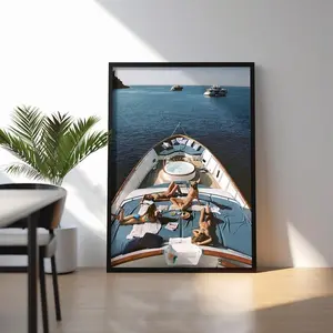 Luxury Yacht Poster – Old Money Aesthetic Summer Sailing Wall Art for Coastal Homes, Fashion Inspired Interiors, and Trendy Gallery Walls