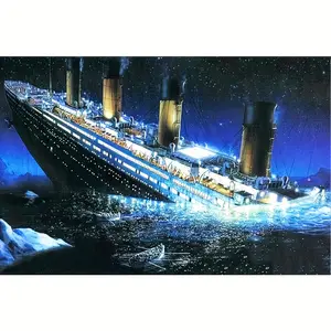Titanic Cruise Ship Pattern DIY Diamond Arts Colorful Painting Kit, 30x40cm Full Drill Diamond Arts Colorful Painting for Home Wall Decor