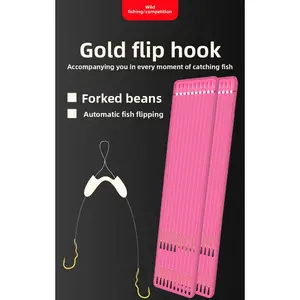 Automatic Flipping Anti-Tangle Fishing Double Hook Sub-Line, Self-Reversing Terminal Tackle for Outdoor Fishing Sports