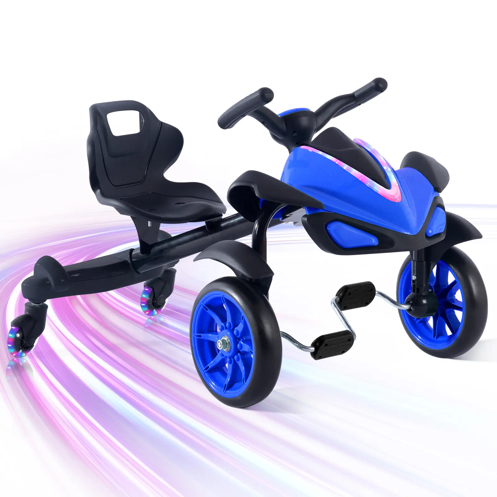 Sumsoltic 2-in-1 Kids Drift Bike with Pedals - Crazy Drift Tricycle Ride-On Toy for Toddlers & Kids Ages 3-6 Years Old DriftKart Outdoor Fun & Energy Burning Summervibes