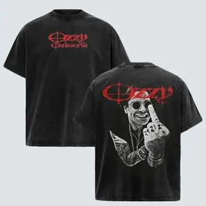 Vintage Ozzy OsBourne Middle Finger T-Shirt 2 Sided , Ozzy OsBourne tshirt ,Music Graphic Tee, Rock Band Shirt, Retro Music Tee, Rock Music Lover Shirt, Vintage Band Shirts Casual Comfort Cotton Fabric Fit Top , Top Men's and Women's Clothing L6O 442