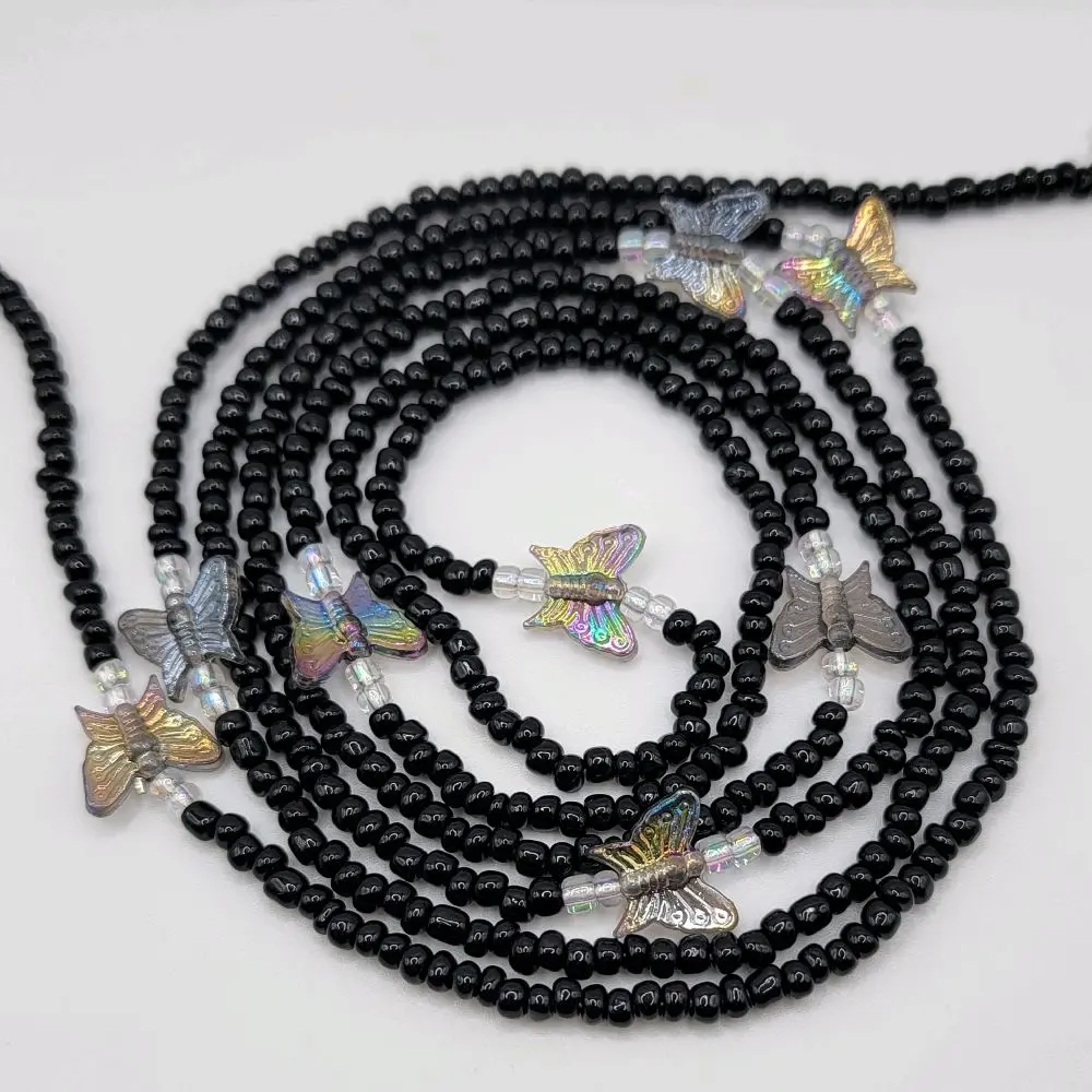 Butterfly Kisses Waist Beads, Adjustable Body Jewelry for Women, Fashionable Belly Beads for Daily Wear