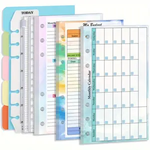 Comprehensive 82-Sheet Organizer Pack: 6-Hole Planner Refills, Planner Notebook, Monthly/Weekly Budget, Binder Pocket & Sticker Rulers