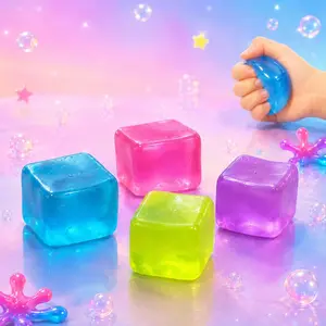 Stress Cube, 2'' High Density Cube Fidget Toy, Stress Relief with Slow Rising Sensory Squishy Toys for Kids Adults, Birthday Gifts, Party Favors, Classroom Prizes for Boys Girls