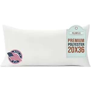 Premium Polyester Throw Pillow Insert 20x36 - Ultra Soft Large Rectangle Throw Pillow for Couch Sofa Lumbar Back, Machine Washable Decorative Accent Soft Pillow