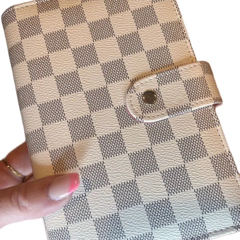 Checkered Budget Binder - Savings Workbook with Checkered Pattern and Button Closure