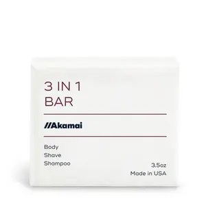 Akamai 3 in 1 Bar - Shampoo, Shave, & Body Wash, Fragrance-Free, 3.5oz