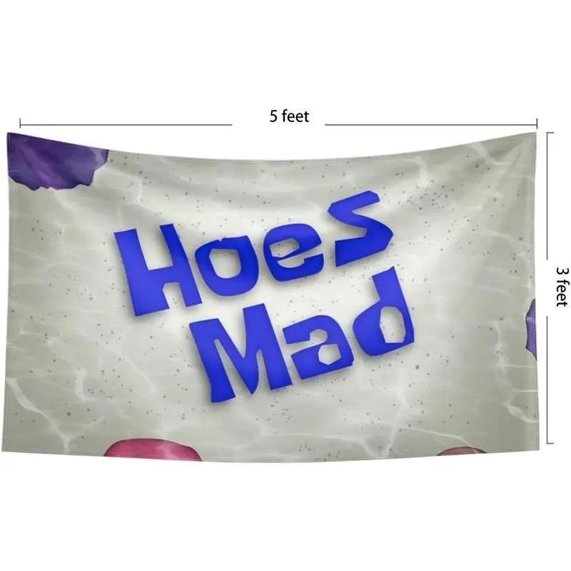 Probsin Hoes Mad Flag,3x5 Feet Banner,Funny Poster UV Resistance Fading & Durable Man Cave Wall Flag  for College Dorm Room Decor,Outdoor,Parties,Gift,Tailgates Decoration Solid Color Decorative Size