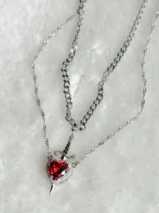 Heart Shaped Pendant Necklace Set, Fashion Jewelry for Party, Daily Clothing Decor, Trendy All-match & Exquisite Jewelry for Birthday Gift, Love Heart Necklace, Daily Wear Necklace