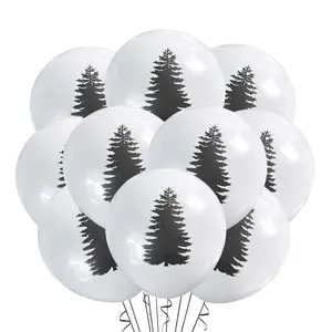 Malayan Products Pine Tree Balloons Latex 12ct Woodlands Party Event Decorations Ideal for Forest Birthdays Theme