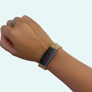 INDIVIDUAL Protect Your Pulse Pave Bar Bracelet with 4mm CZ Beads Waterproof Hypoallergenic Elegant Design Elements