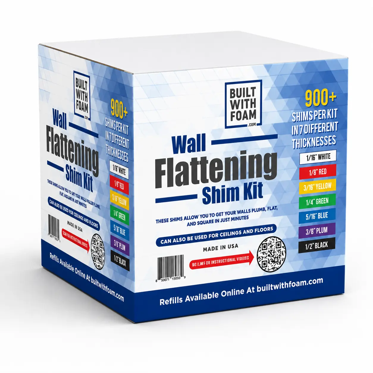 BUILT WITH FOAM - Wall Flattening Shim Kit