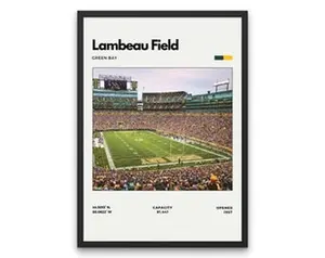 Lambeau Field Poster – Home of the Green Bay Packers, Office Print, Games Room Print, Bedroom Print, Basement Print