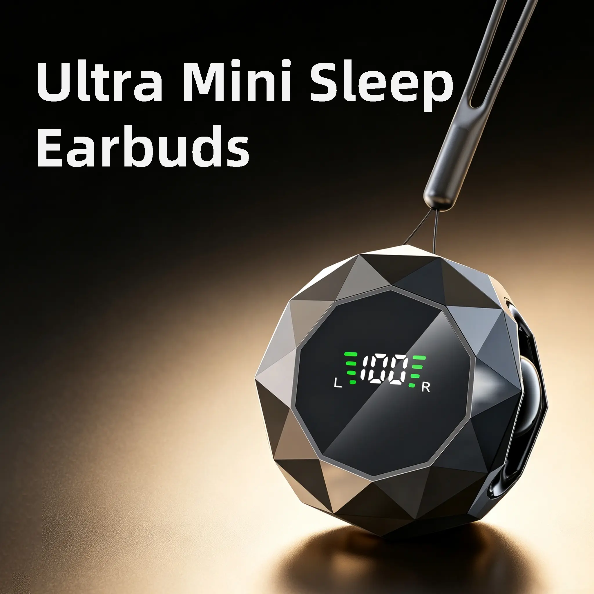 Ultra-Mini Invisible Sleep Earbuds - Skin-Friendly Ergonomic Contour, All-Night Painless Wearing for Side-Sleepers, Clean Transparent Balanced Sound, Digital Indicator Charging Case, Ideal for Business Travel & Office Rest