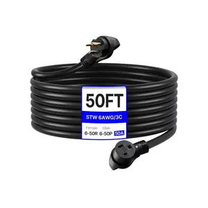 VEVOR Welder Extension Cord, 30 Amp 50 ft, Extension Cord for Portable Welders, NEMA 6 - 50P, 10/3 AWG, 250V, 7500W Heavy Duty Pure Copper Welder Cable, for Outdoor MIG TIG Plasma, STW Weather - proofVEVOR Super Brand Day