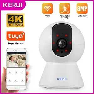 KERUI Tuya Smart 8MP WiFi IP Camera Indoor Security CCTV Surveillance with Automatic Motion Tracking & 360° Coverage