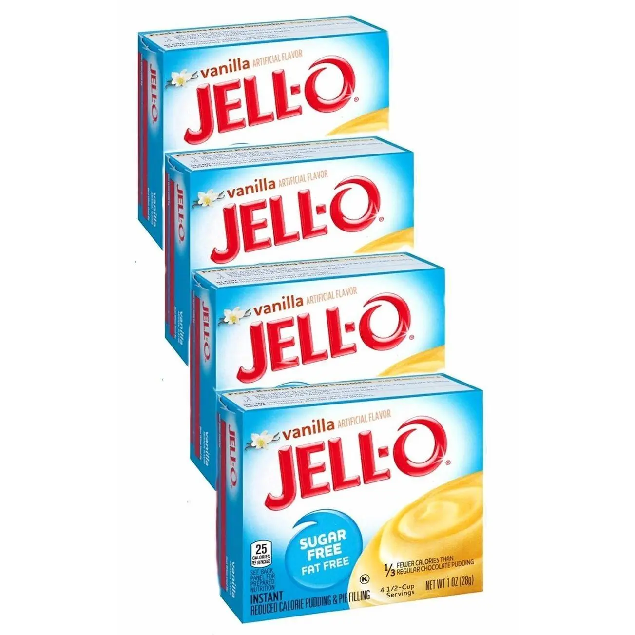 Vanilla Sugar Free Jello Instant Pudding, 1.5 Ounce (4 Pack)