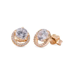 Pandora Sparkling Round Halo Stud Earrings 261248C01