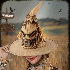 New Halloween Party Costume Scarecrow Witch Hat Cosplay Makeup Party Ball Props Hat
