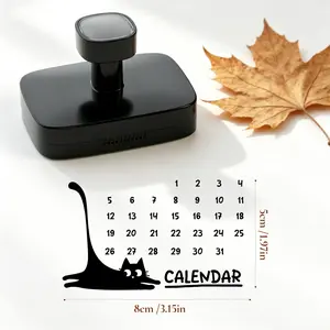 Cat Monthly Planner Stamp, 31-Day Calendar Stamp for Notebooks, Scrapbooks, Habit Tracking, Fun Stretch Cat Decorative Stamps