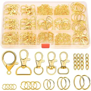 300 count  Making Kit,  Craft Supplies Including Key Chain Clips, Lanyard Snap Hooks, Key Rings and Jump Rings for Key Chain Making, Purse Making, Lanyard Making