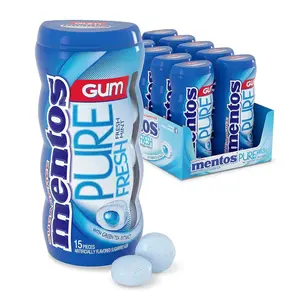 Mentos Pure Fresh Sugar-Free Gum with Xylitol, Bulk Pack of 10, Bubble Fresh Flavor Snack