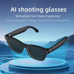 Narshton Wearable Bluetooth Smart Glasses with Camera - 8MP HD Recording, Hands-Free Video & Photo Capture, Wireless Audio, Phone Call Functionality for Travel, Casual Use (Black)