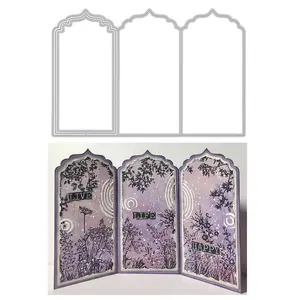 Vintage Frame Metal Cutting Dies Set, Decorative Embossing Templates for DIY Albums, Card Making, Paper Crafts, 3 Pieces