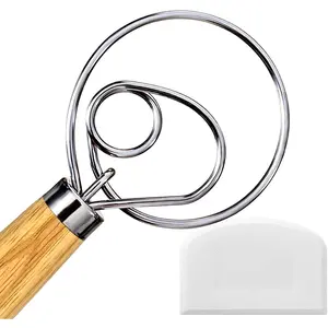 Danish Dough Mixer, Dutch Bread Mixer, Suitable for Yeast Dough Cooking Kitchen, Comes with Stainless Steel Danish Yeast Dough Mixer, Bread Mixer 13inch and Dough Scraper