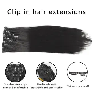 Internet celebrityViral Clip-In Hair Extensions, Real Human Hair, Natural Black, Seamless & Secure, Instant Volume & Length
