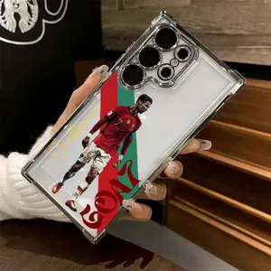 Shining Football R-Ronaldoes Phone Case Suitable for Samsung Galaxy S26 S25 S24 A57 A37 A07 A26 A36 A55 A35 A06 A16 A05 A14 A24 A34 A54 A15 A05S A25 A04e A04 S23 S22 S21 FE Ultra Plus Edge 4G 5G Anti Fall Transparent Soft Back Cover Protector