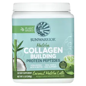 Sunwarrior Collagen Building Protein Peptides, Coconut Matcha Latte, 1.1 lb (500 g)