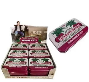 The Office Schrute Farms Tins With Beet Shaped Mints: 18-Piece box