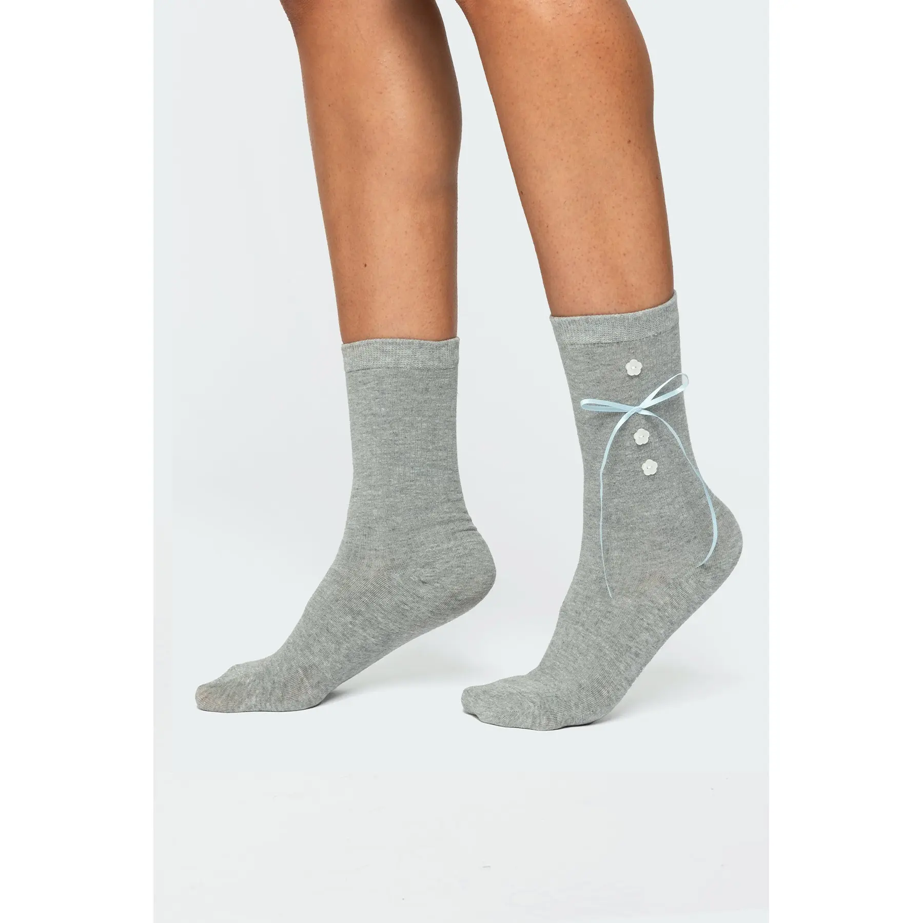 Ribbon & Flower Button Socks Ribbon & Flower Button Socks