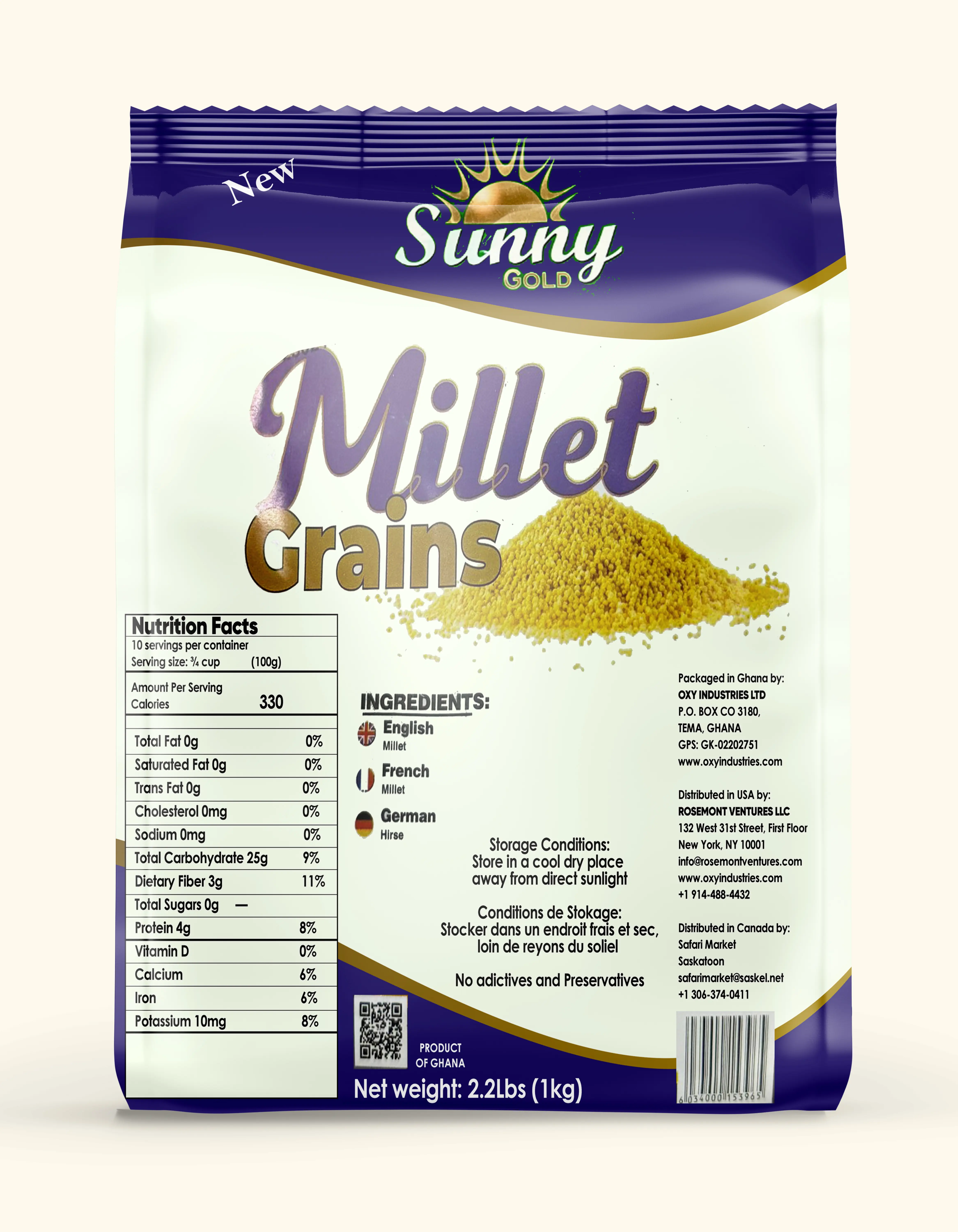 Sunny Gold Millet | Gluten-free grain & Powder