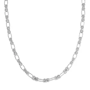 Byzantine Station Chain Necklace in Sterling Silver 15.90 Grams 20 Inches