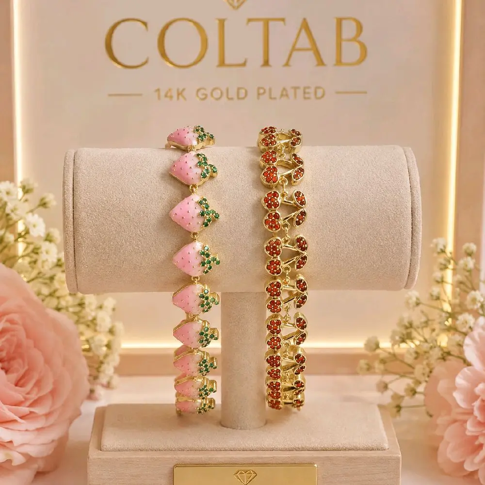 Dulce Encanto by COLTAB  cherry and strawberry bracelet 6.5 inch - 8 inch with extension  (sold separately)