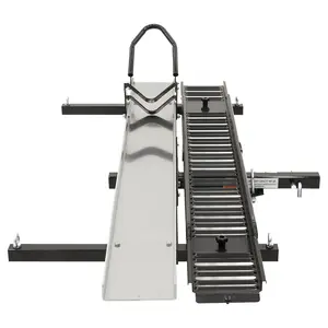 Black Widow Heavy Duty Hitch Mount Motorcycle Carrier, Steel Track & Ramp, Black