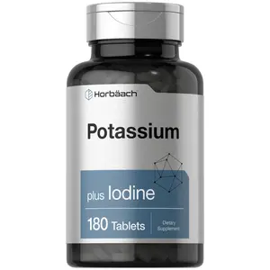 Horbäach Potassium Chloride Supplement | Plus Iodine | 180 Vegetarian Tablets | Non-GMO and Gluten Free
