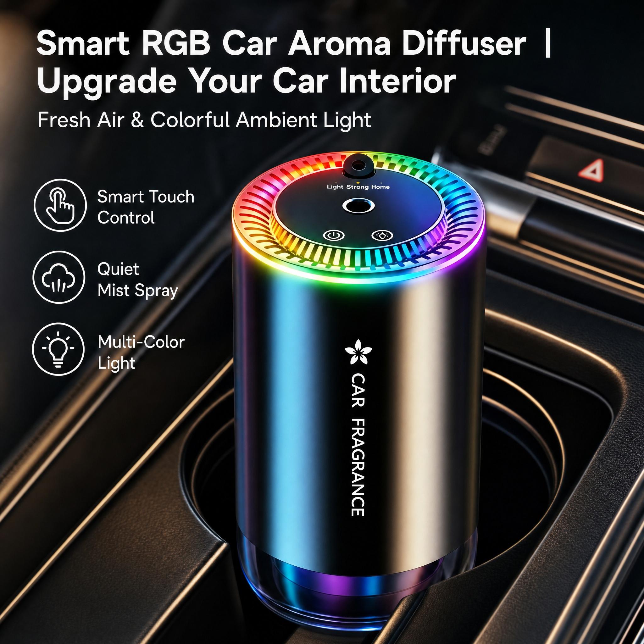 Smart car cup holder fragrance diffuser