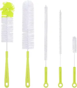 [New Deal] Bottle Cleaning Brush Set - Long Handle Bottle Cleaner for Narrow Neck Beer Bottles, Sports Water Bottles with Straw