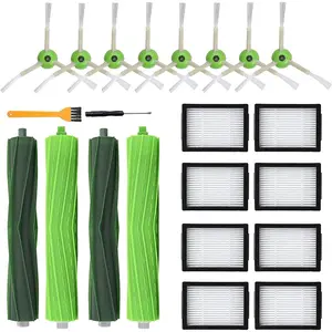 22 Pieces Replacement Parts Accessories Compatible for iRobot Roomba i3 i3+ i7 i7+ i4 i6 i6+i8 i8+/Plus E5 E6 E7 J7 i5+j5+ I,E &J Series Vacuum Cleaner 2 Set of Roller Brush & 8 Filters & 8 Side Brushes & 1 Cleaning Brush & 1 Tool