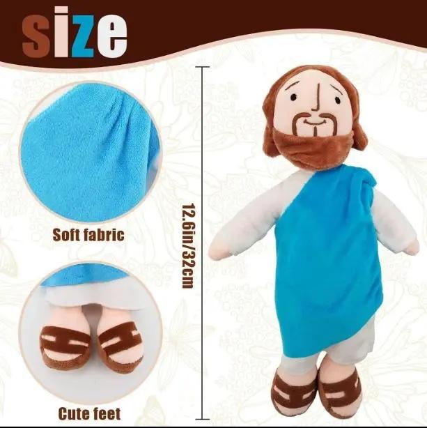 Jesus plush toy, 11.8 inch, Soft and cuddly stuffed toy for kids and adults, lovely plush gift, religious thanksgiving christmas christian baptism gifts, christmas decorations, my first addiction toys, stuffed toys for adults, thanksgiving christmas gift