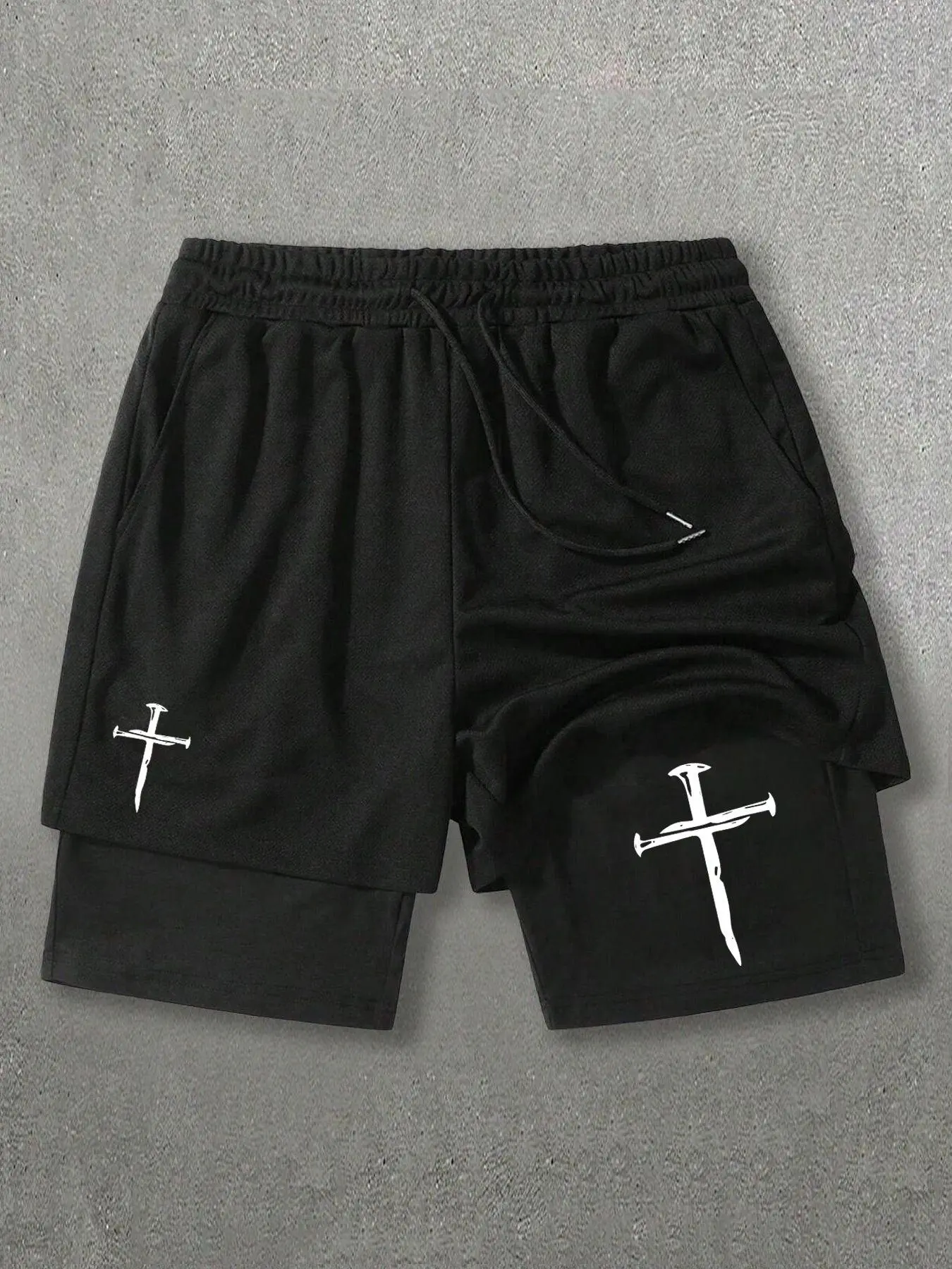 Men's Cross Print Boxer Brief, Breathable Comfy Underwear for Daily Wear, Casual Men's Sleepwear & Loungewear for Summer, Breathable Undergarments, Breathable Boxer Shorts