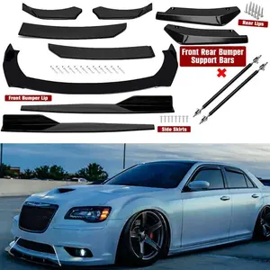 Compatible with Toyota Corolla 2014-2020 Sedan | Front Bumper Lip + Side Skirt + Rear Lip Splitter Body Kit | ABS Plastic Chin Spoiler & Diffuser | Gloss Black Car Trim Protector